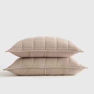 NWOT QUINCE Organic Airy Gauze Box Quilt Sham Set Standard Dune 6521